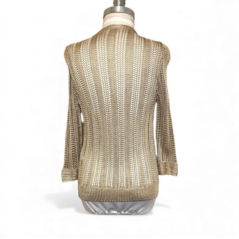NEW Chico's Beige Fringe Open-Front Cardigan knit sweater size 0 - Picture 5 of 9